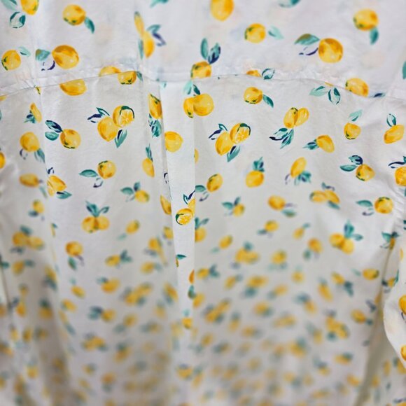 Croft and Barrow White Lemon Button Down Roll Tab Long Sleeved Shirt Size 1x - Picture 9 of 15